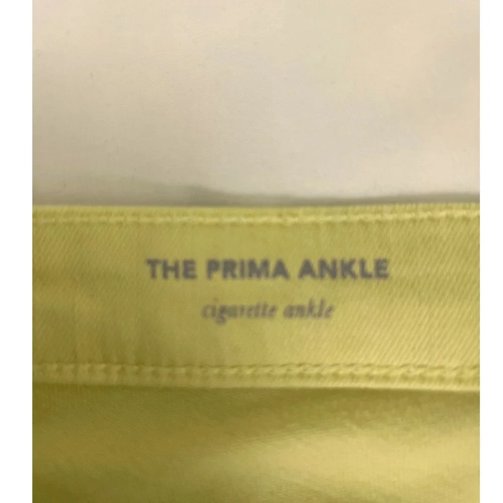 AG Prima Ankle Skinny Leg Jeans Chartreuse Yellow‎ Denim Pants Size 29